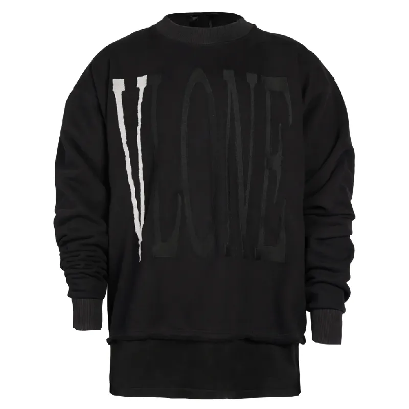 Black Vlone OG Embroidered Crewneck Sweatshirt