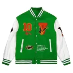 Green Vlone Embroidered Baseball Jacket