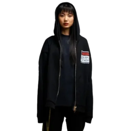 Black Vlone Hard Hat Zip-Up Hoodie